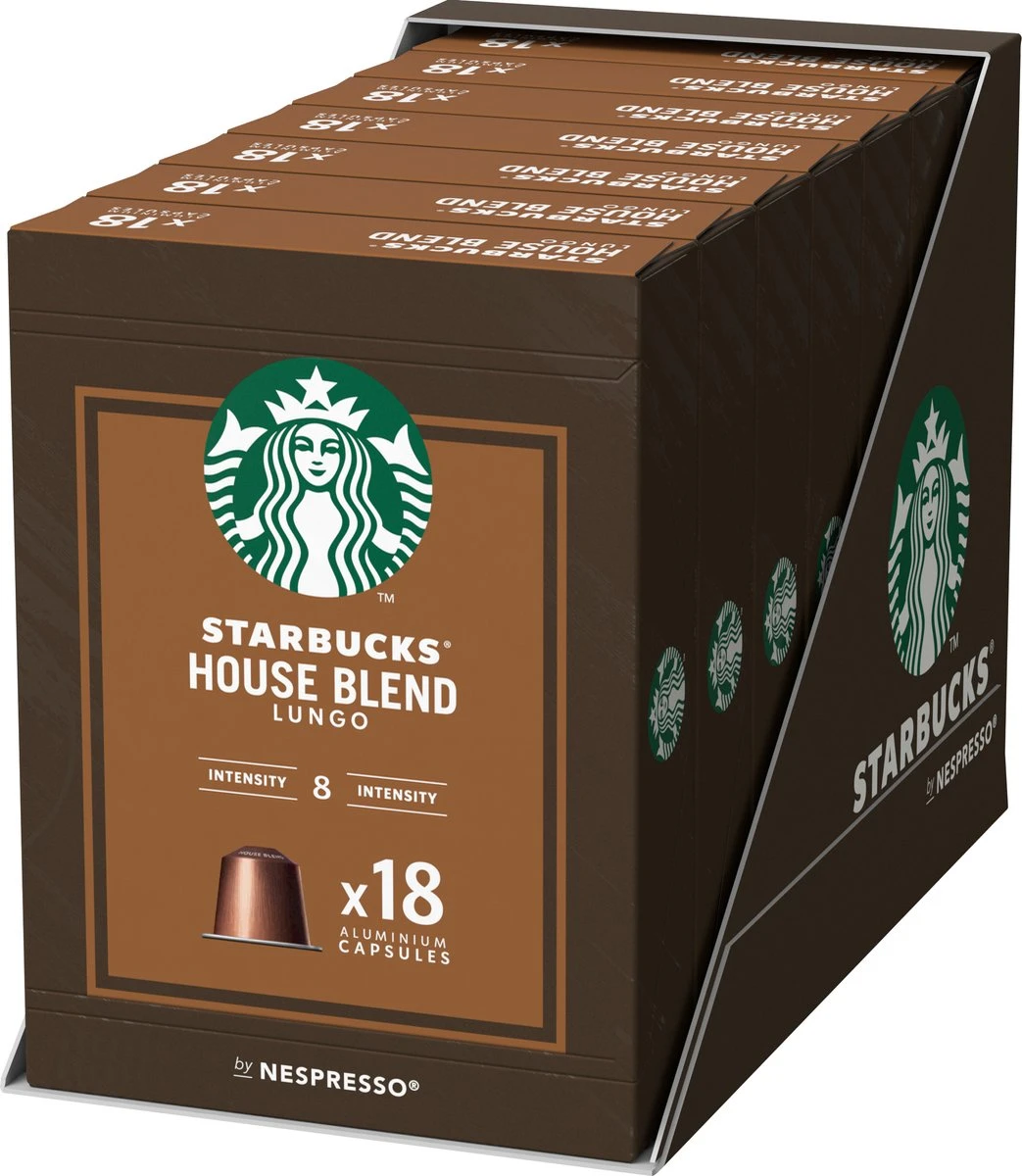 Starbucks By Nespresso Capsules Medium House Blend - 7 Doosjes à 18 Koffiecups 1 Starbucks By Nespresso Capsules Medium House Blend - 7 Doosjes à 18 Koffiecups