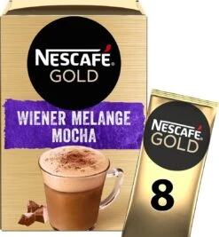Nescafé Gold Wiener Melange Mocha Oploskoffie - 6 Doosjes à 8 Zakjes -Koffie Discountwinkel 1111x1200 2