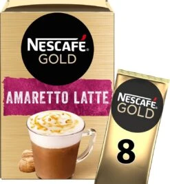 Nescafé Gold Amaretto Latte Oploskoffie - 6 Doosjes à 8 Zakjes -Koffie Discountwinkel 1111x1200 6