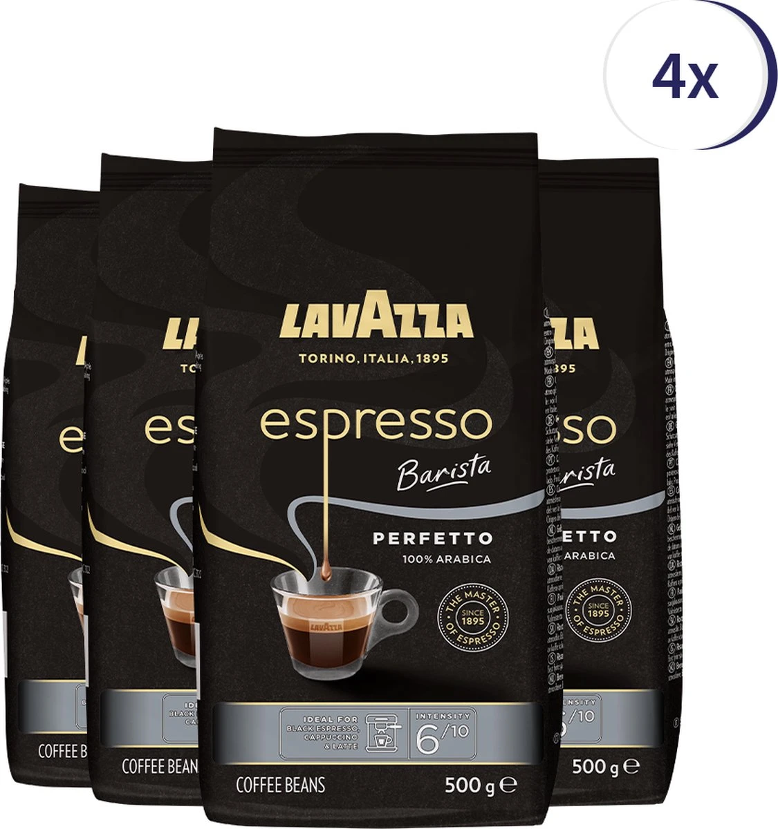 Lavazza Espresso Barista Perfetto Koffiebonen - 500 Gram X4 1 Lavazza Espresso Barista Perfetto Koffiebonen - 500 Gram X4