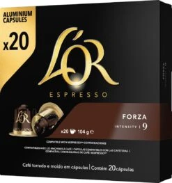 L'OR Espresso Forza Koffiecups - Intensiteit 9/12 - 10 X 20 Capsules -Koffie Discountwinkel 1128x1200 1