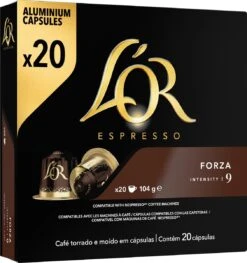 L'OR Espresso Forza Koffiecups - Intensiteit 9/12 - 10 X 20 Capsules -Koffie Discountwinkel 1129x1200 2