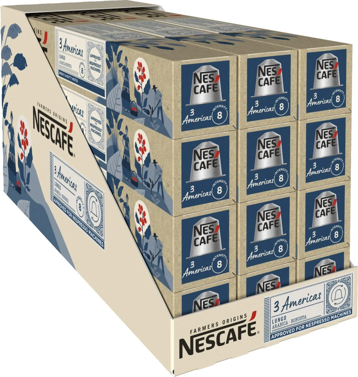 Nescafé Farmers Origins 3 Americas Lungo Capsules - 120 Koffiecups