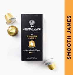 Aroma Club - Nespresso Compatible Capsules (120 St.) - No. 2 Smooth James - Intensiteit 3/5 - Espresso & Lungo - 100% Aluminium Koffiecups 10 Aroma Club - Nespresso Compatible Capsules (120 St.) - No. 2 Smooth James - Intensiteit 3/5 - Espresso & Lungo - 100% Aluminium Koffiecups -Koffie Discountwinkel 1160x1200