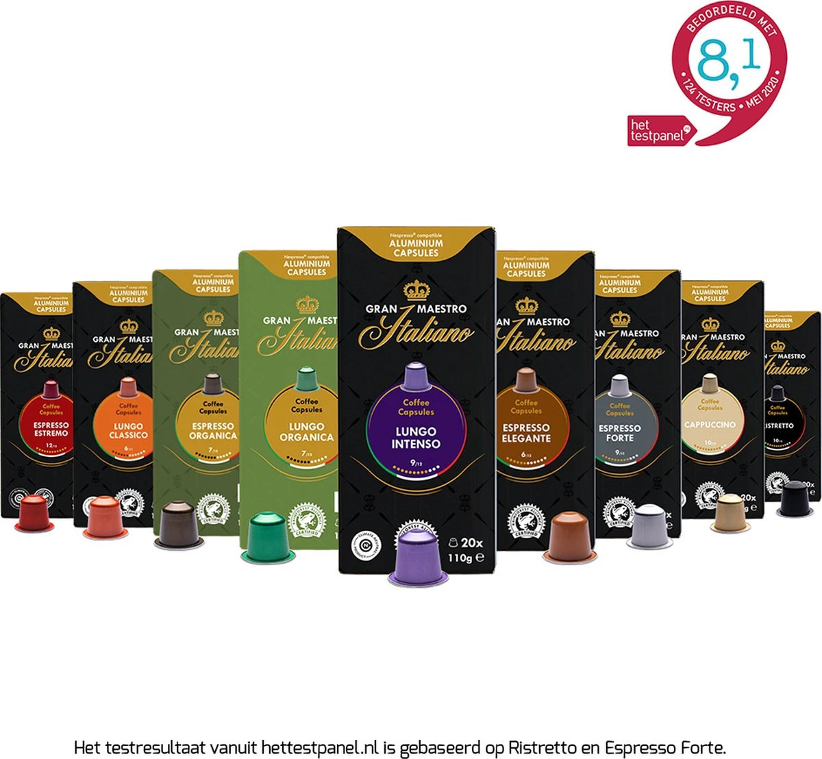 Gran Maestro Italiano - Koffiecups - Nespresso Compatibel Proefpakket - Espresso, Lungo En Meer - 10 X 20 Cups 1 Gran Maestro Italiano - Koffiecups - Nespresso Compatibel Proefpakket - Espresso, Lungo En Meer - 10 X 20 Cups