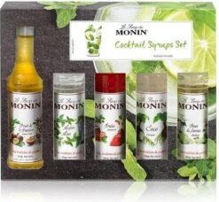 Monin Cadeau 10 Smaken Geschenkverpakking + Cocktailverpakking VOORDEEL PACK 10 Flesjes 5cl -Koffie Discountwinkel 1200x1110