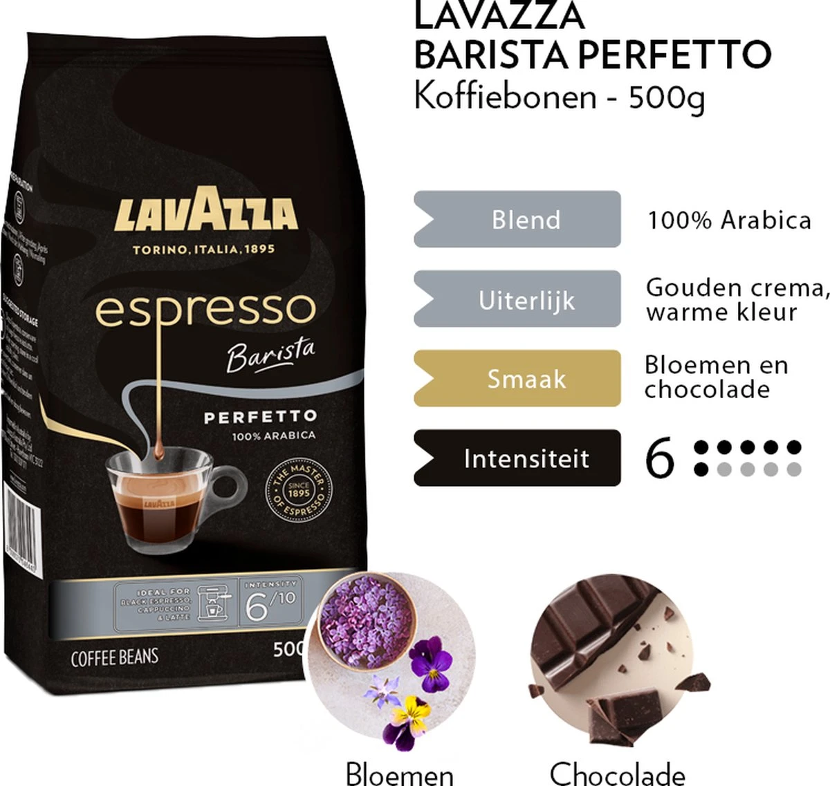 Lavazza Espresso Barista Perfetto Koffiebonen - 500 Gram X4 4 Lavazza Espresso Barista Perfetto Koffiebonen - 500 Gram X4 - Afbeelding 4