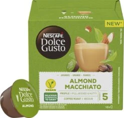 Nescafé Dolce Gusto Almond Macchiato Capsules - Vegan Koffie - 36 Koffiecups -Koffie Discountwinkel 1200x1151
