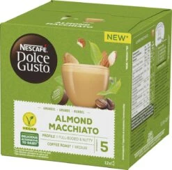 Nescafé Dolce Gusto Almond Macchiato Capsules - Vegan Koffie - 36 Koffiecups -Koffie Discountwinkel 1200x1184 1