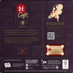 Douwe Egberts D.E Café Lungo Koffiecups - Intesiteit 8/12 - 10 X 20 Capsules -Koffie Discountwinkel 1200x1186 7