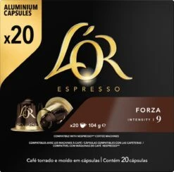 L'OR Espresso Forza Koffiecups - Intensiteit 9/12 - 10 X 20 Capsules -Koffie Discountwinkel 1200x1187 2