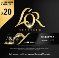 L'OR Espresso Ristretto Koffiecups - Intensiteit 11/12 - 10 X 20 Capsules 23 L'OR Espresso Ristretto Koffiecups - Intensiteit 11/12 - 10 X 20 Capsules -Koffie Discountwinkel 1200x1187