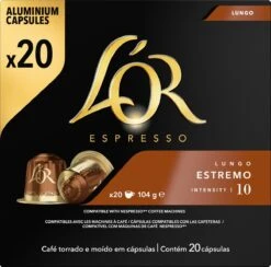 L'OR Lungo Estremo (10) - 10 X 20 Koffiecups -Koffie Discountwinkel 1200x1187 4