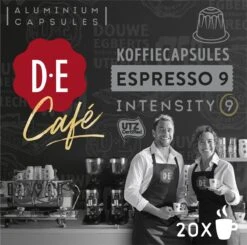 Douwe Egberts D.E Café Espresso Koffiecups - Intensiteit 9/12 - 10 X 20 Capsules -Koffie Discountwinkel 1200x1190 1