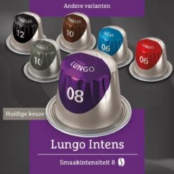 Douwe Egberts Lungo Intens Koffiecups - Intensiteit 8/12 - 10 X 20 Capsules -Koffie Discountwinkel 1200x1200