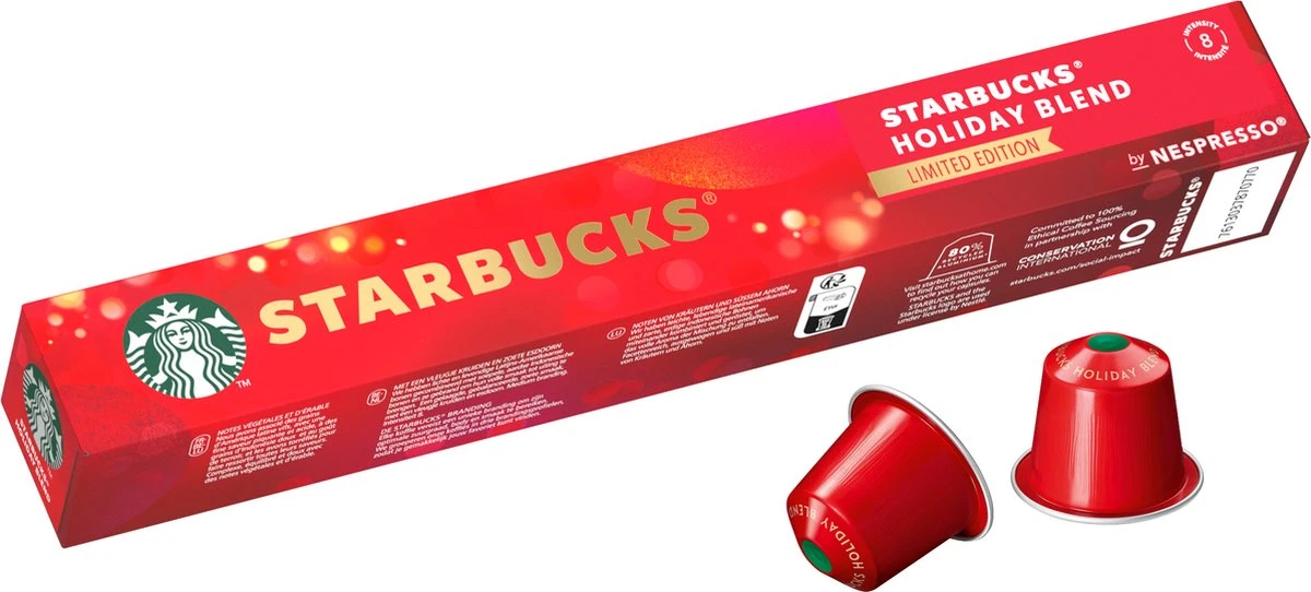 Starbucks By Nespresso Capsules Holiday Blend - 12 Doosjes à 10 Koffiecups 2 Starbucks By Nespresso Capsules Holiday Blend - 12 Doosjes à 10 Koffiecups - Afbeelding 2