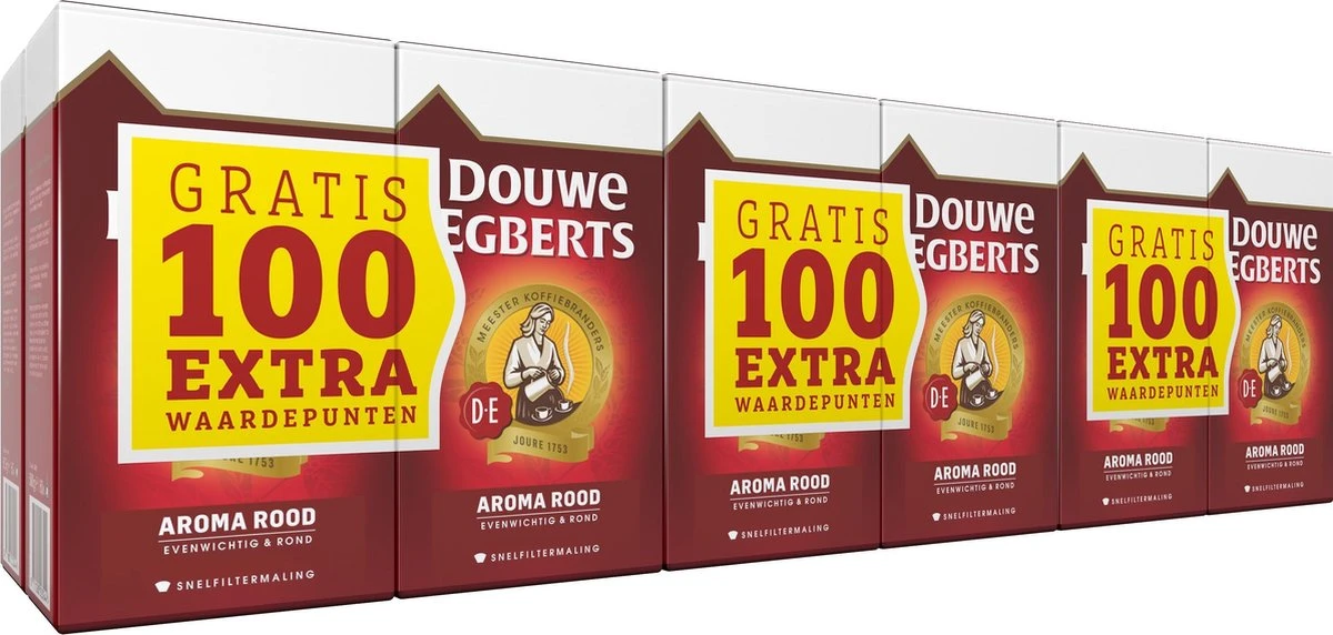 Douwe Egberts Aroma Rood Filterkoffie - Dubbelpak 6 X 1000 Gram 1 Douwe Egberts Aroma Rood Filterkoffie - Dubbelpak 6 X 1000 Gram