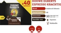 Douwe Egberts Espresso Krachtig (10) - 5 X 40 Koffiecups -Koffie Discountwinkel 1200x653