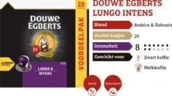 Douwe Egberts Lungo Intens Koffiecups - Intensiteit 8/12 - 10 X 20 Capsules -Koffie Discountwinkel 1200x673