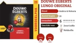 Douwe Egberts Lungo Original Koffiecups - Intensiteit 6/12 - 10 X 20 Capsules -Koffie Discountwinkel 1200x674