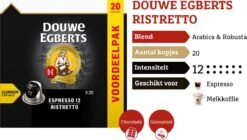 Douwe Egberts Espresso Ristretto (12) - 10 X 20 Koffiecups -Koffie Discountwinkel 1200x681 1
