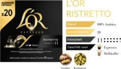 L'OR Espresso Ristretto Koffiecups - Intensiteit 11/12 - 10 X 20 Capsules 19 L'OR Espresso Ristretto Koffiecups - Intensiteit 11/12 - 10 X 20 Capsules -Koffie Discountwinkel 1200x685