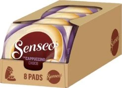 Senseo Cappuccino Choco Koffiepads - 2/9 Intensiteit - 4 X 8 Pads -Koffie Discountwinkel 1200x863