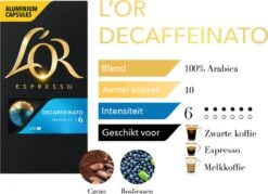 L'OR Espresso Decaffeinato Koffiecups - Intensiteit 6/12 - 10 X 10 Capsules 17 L'OR Espresso Decaffeinato Koffiecups - Intensiteit 6/12 - 10 X 10 Capsules -Koffie Discountwinkel 1200x868