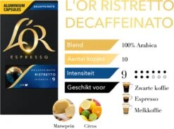 L'OR Espresso Ristretto Decaffeinato - Intensiteit 9/12 - 10 X 10 Capsules 16 L'OR Espresso Ristretto Decaffeinato - Intensiteit 9/12 - 10 X 10 Capsules -Koffie Discountwinkel 1200x889 5
