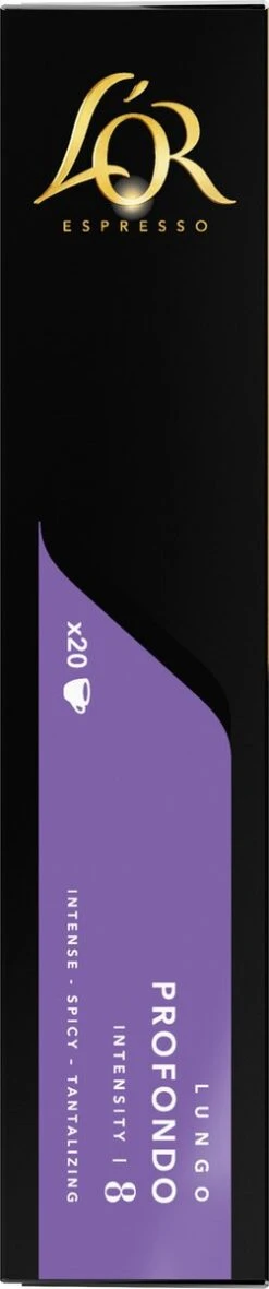 L'OR Lungo Profondo Koffiecups - Intensiteit 8/12 - 4 X 40 Capsules -Koffie Discountwinkel 251x1200 2