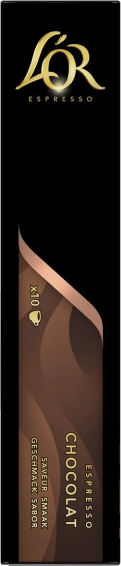 L'OR Espresso Chocolat Koffiecups - 10 X 10 Capsules -Koffie Discountwinkel 257x1200