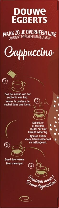 Douwe Egberts Verwenkoffie Cappuccino Oploskoffie - 5 X 10 Zakjes -Koffie Discountwinkel 343x1200