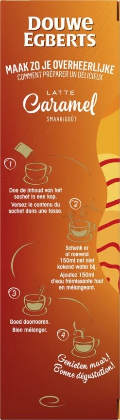 Douwe Egberts Verwenkoffie Latte Caramel Oploskoffie - 5 X 8 Zakjes -Koffie Discountwinkel 343x1200 6