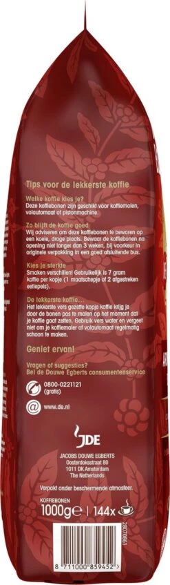 Douwe Egberts Aroma Rood Koffiebonen - 4 X 1000 Gram - Extra Grote Verpakking -Koffie Discountwinkel 350x1200
