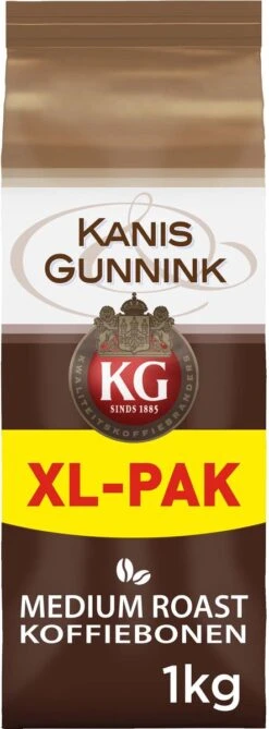Kanis & Gunnink Medium Roast Koffiebonen - 4 X 1000 Gram - Voordeelverpakking -Koffie Discountwinkel 443x1200