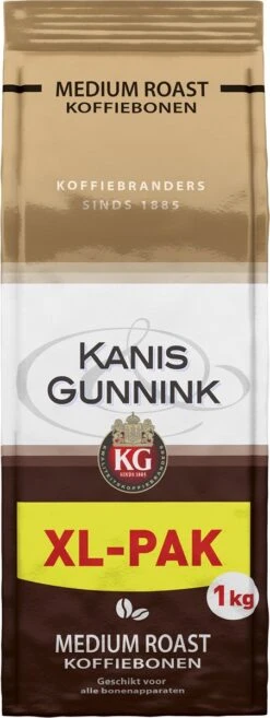 Kanis & Gunnink Medium Roast Koffiebonen - 4 X 1000 Gram - Voordeelverpakking -Koffie Discountwinkel 451x1200