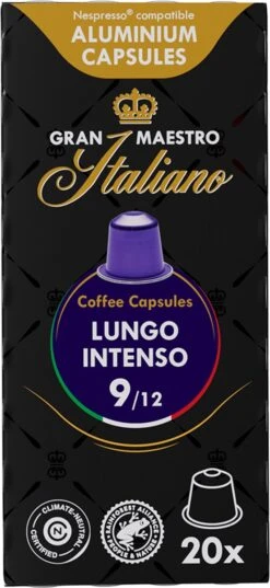 Gran Maestro Italiano - Lungo Intenso - Koffiecups - Nespresso Compatibel Capsules - Krachtige Smaak - 6 X 20 Cups 9 Gran Maestro Italiano - Lungo Intenso - Koffiecups - Nespresso Compatibel Capsules - Krachtige Smaak - 6 X 20 Cups -Koffie Discountwinkel 552x1200