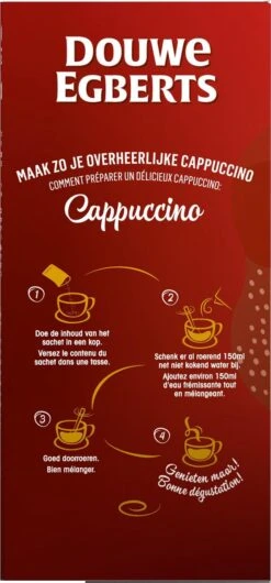 Douwe Egberts Verwenkoffie Cappuccino Oploskoffie - 5 X 10 Zakjes -Koffie Discountwinkel 559x1200