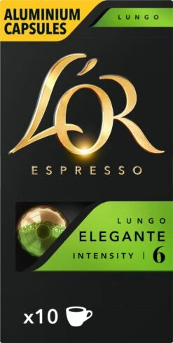 L'OR Lungo Elegante Koffiecups - Intensiteit 6/12 - 10 X 10 Capsules -Koffie Discountwinkel 606x1200 1