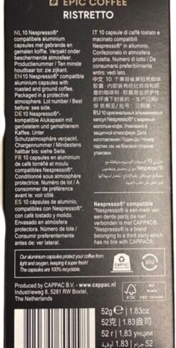 100 Capsules Epic Coffee - Ristretto - Nespresso® Compatible Aluminium Capsules - RFA Keurmerk - Doos 100 Stuks -Koffie Discountwinkel 606x1200 7