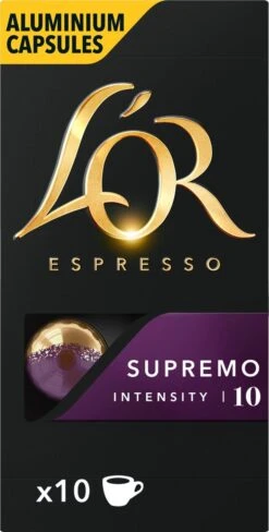 L'OR Espresso Supremo Koffiecups - Intensiteit 10/12 - 10 X 10 Capsules -Koffie Discountwinkel 607x1200 2