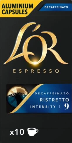 L'OR Espresso Ristretto Decaffeinato - Intensiteit 9/12 - 10 X 10 Capsules 19 L'OR Espresso Ristretto Decaffeinato - Intensiteit 9/12 - 10 X 10 Capsules -Koffie Discountwinkel 607x1200 7
