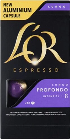 L'OR Lungo Profondo Koffiecups - Intensiteit 8/12 - 10 X 10 Capsules -Koffie Discountwinkel 608x1200 1