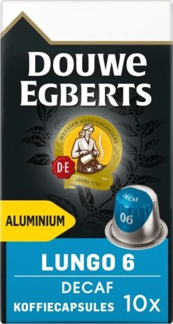 Douwe Egberts Lungo Decaf Koffiecups - Intensiteit 6/12 - 10 X 10 Capsules -Koffie Discountwinkel 643x1200 1