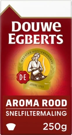 Douwe Egberts Aroma Rood Filterkoffie - 24 X 250 Gram -Koffie Discountwinkel 643x1200 4