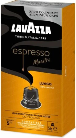 Lavazza Espresso Lungo - Aluminium Nespresso Capsules - 10 Stuks -Koffie Discountwinkel 664x1200 4