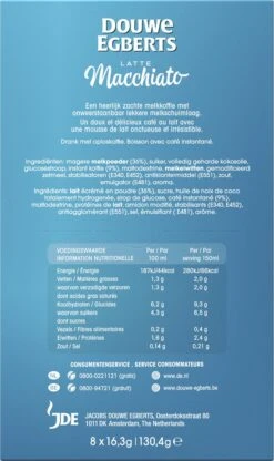 Douwe Egberts Verwenkoffie Latte Macchiato Oploskoffie - 5 X 8 Zakjes 11 Douwe Egberts Verwenkoffie Latte Macchiato Oploskoffie - 5 X 8 Zakjes -Koffie Discountwinkel 713x1200 2