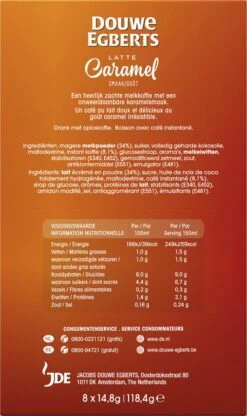 Douwe Egberts Verwenkoffie Latte Caramel Oploskoffie - 5 X 8 Zakjes -Koffie Discountwinkel 713x1200 6