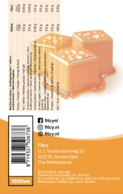 Fitcy | Koffiesiroop | Salted Caramel | Barista Syrup | Zero | Vegan | Vetvrij | Suikervrij | Keto-vriendelijk | Koffie | Siroop | MET DOSEERPOMP | 1L -Koffie Discountwinkel 764x1200 1