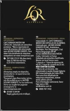 L'OR Espresso Ristretto Koffiecups - Intensiteit 11/12 - 4 X 40 Capsules -Koffie Discountwinkel 764x1200